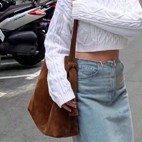 Coffee color Women's Large Capacity Bucket Shoulder Crossbody bag purse - Picture 6 of 8